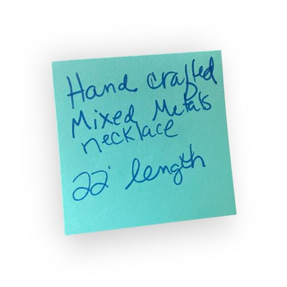 Handcrafted mixed metals glass beads 22 inch in length - Picture 3 of 3